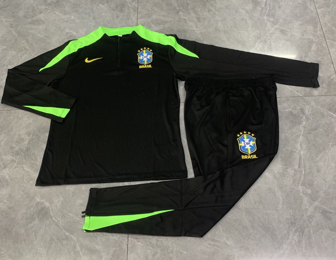 Chándal Brasil 2025/2026 Negro – Conjunto de Entrenamiento