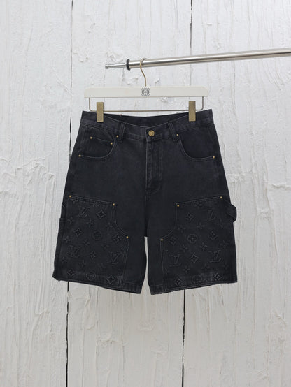 Conjunto Louis Vuitton denim negro – Camisa + pantalón