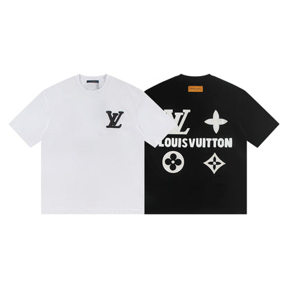 Camiseta Louis Vuitton bordada – Blanca o negra con logos premium