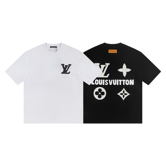 Camiseta Louis Vuitton bordada – Blanca o negra con logos premium