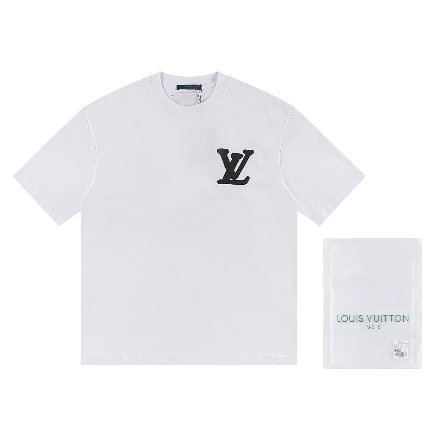 Camiseta Louis Vuitton bordada – Blanca o negra con logos premium
