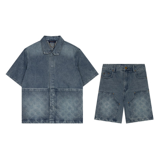 Conjunto vaquero Louis Vuitton para hombre – Camisa y bermuda denim