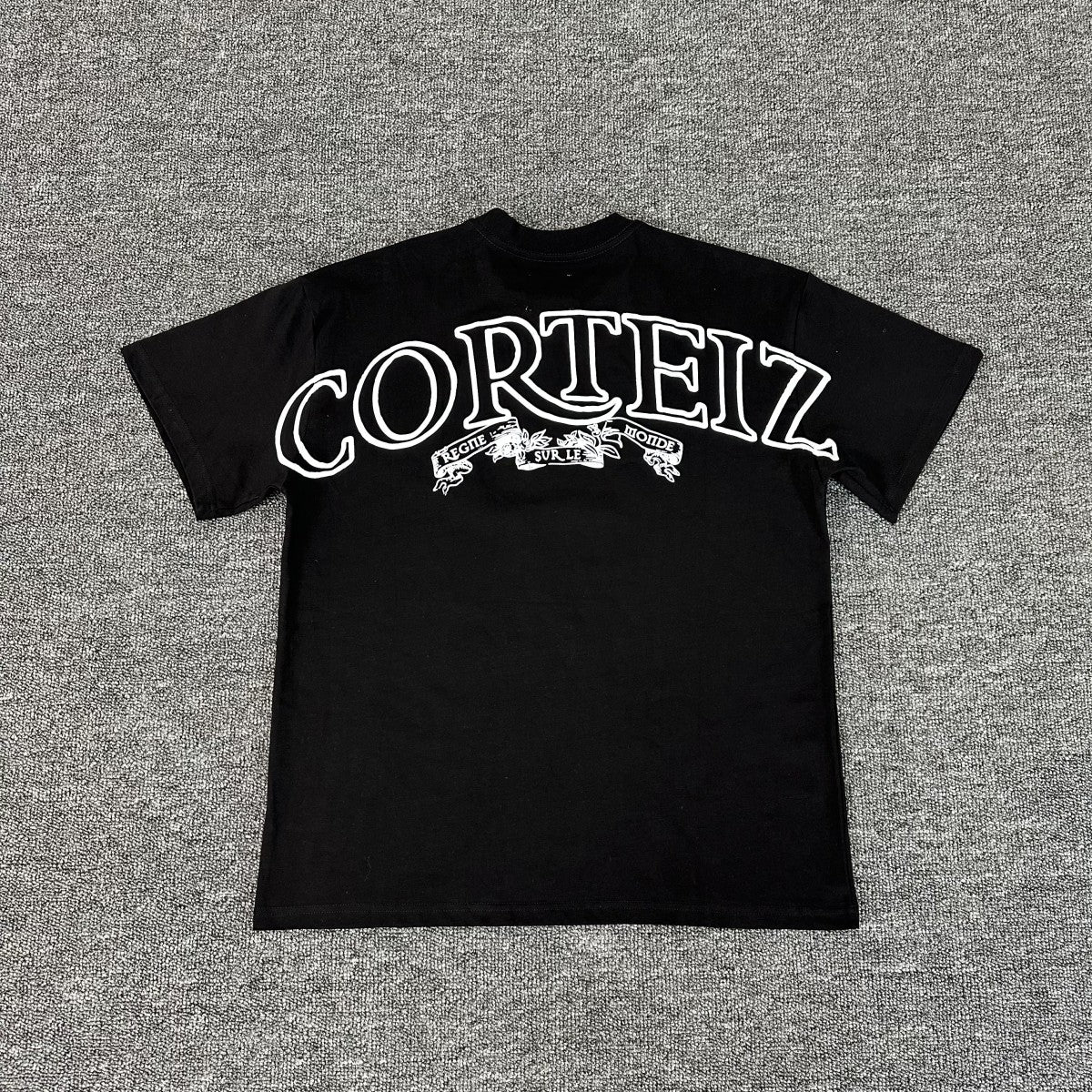 Camiseta Corteiz “Règne Sur Le Monde” – Logo Espalda Oversized