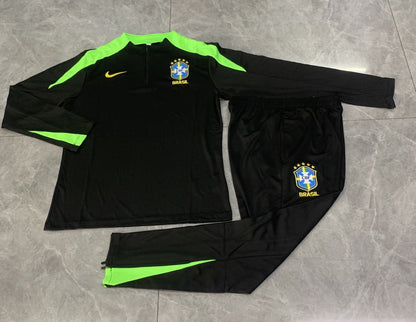 Chándal Brasil 2025/2026 Negro – Conjunto de Entrenamiento