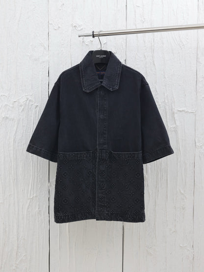 Conjunto Louis Vuitton denim negro – Camisa + pantalón