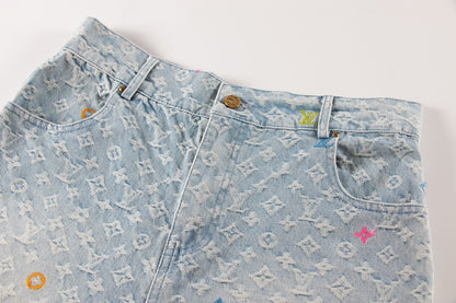 Conjunto Louis Vuitton denim monograma multicolor – Camisa + bermuda