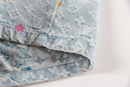 Conjunto Louis Vuitton denim monograma multicolor – Camisa + bermuda
